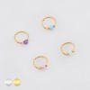 OPAL BEAD NOSE HOOP 316L SURGICAL STEEL